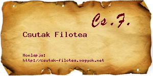 Csutak Filotea névjegykártya